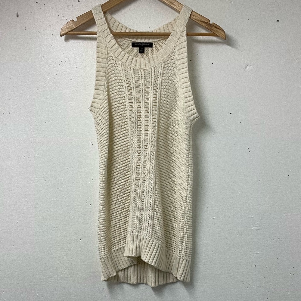 Banana Republic Cream Knit Tank Sweater – Size M